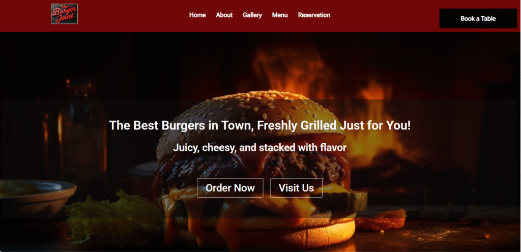 Restaurant WordPress website designed using Elementor